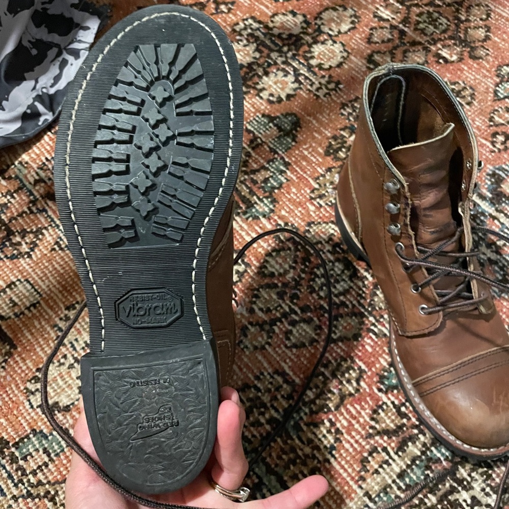 Red Wing Shoes Brown Leather Lace-Up Ankle Boots - Picture 3 of 5